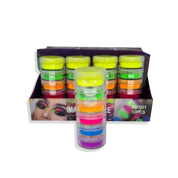Set De 6 Pigmentos Neón Maquillaje Sombras