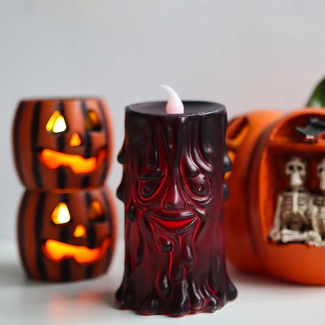 Vela Led Decoracion Halloween A Pila 11cm