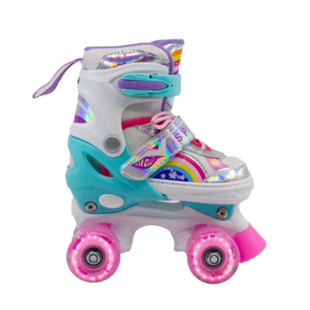 Patines Infantiles Ajustable C/luz Diseño Arcoíris