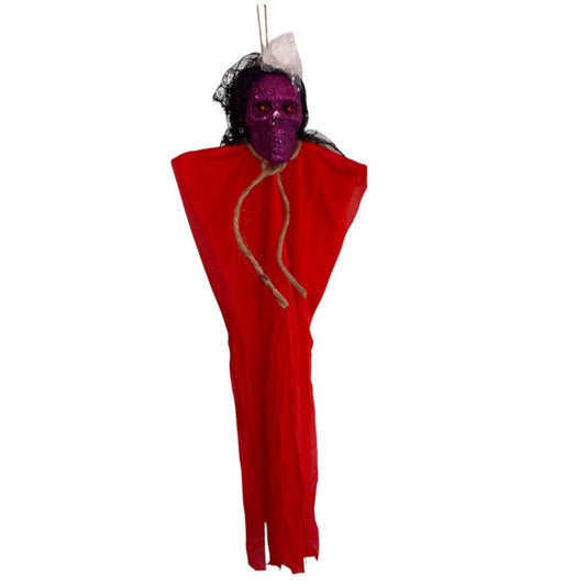 Decoración Halloween Calavera De Espuma Y Tela 25cm