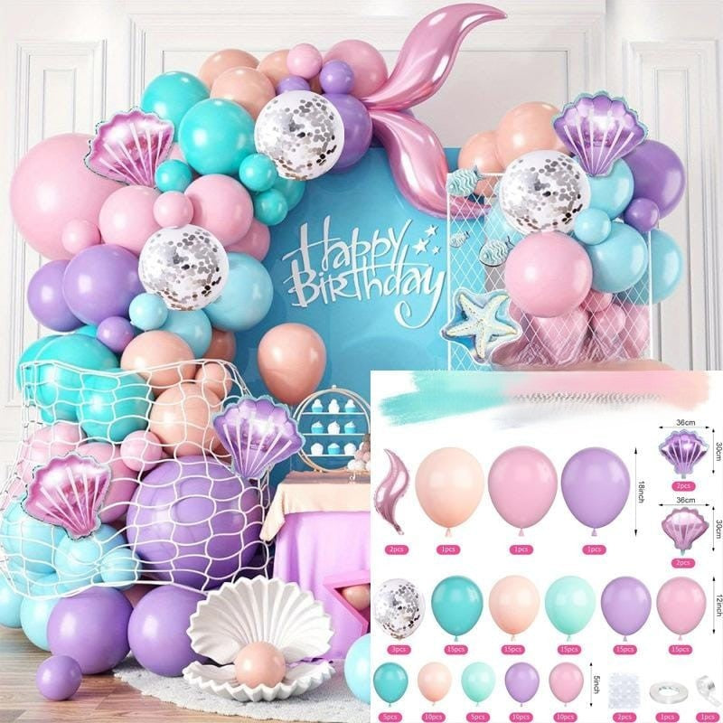 Pack De Globos De Sirena 99 Pcs Decoracion Cumple