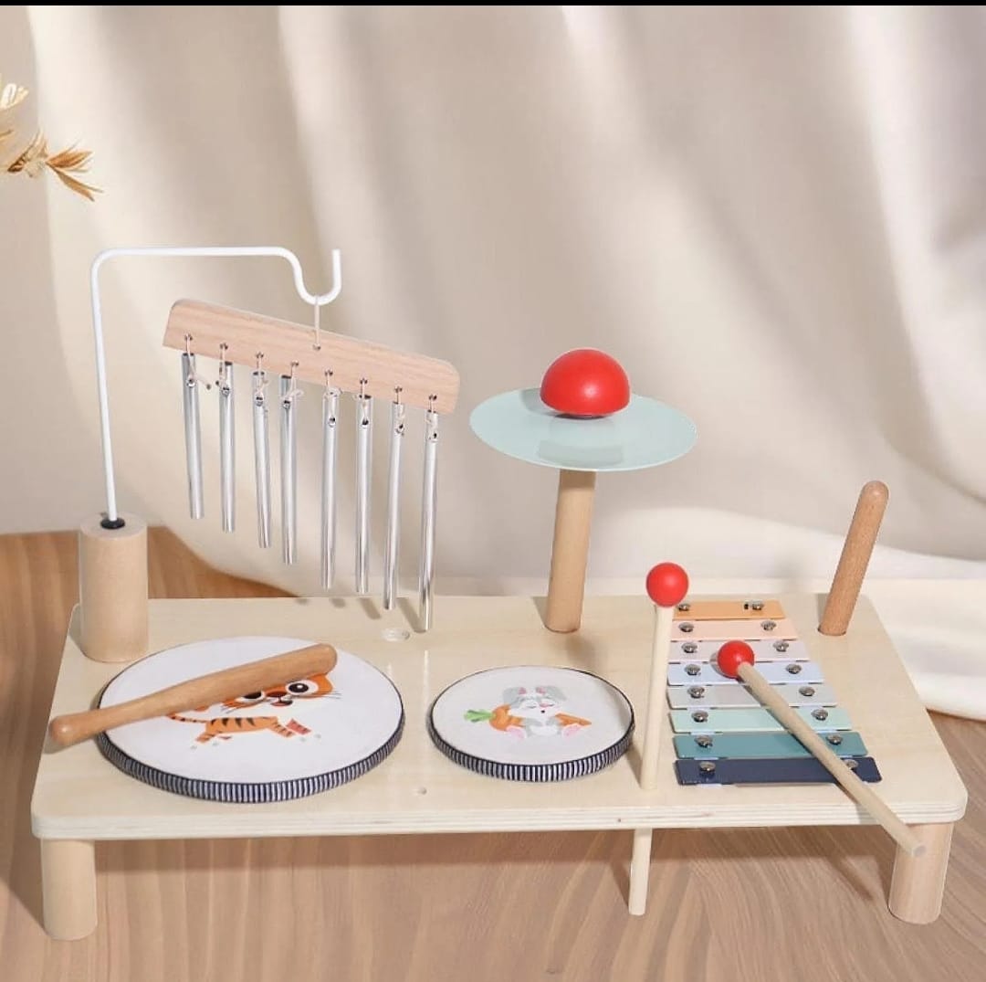 Mesa Musical En Madera Montessori Percusión 5 En 1
