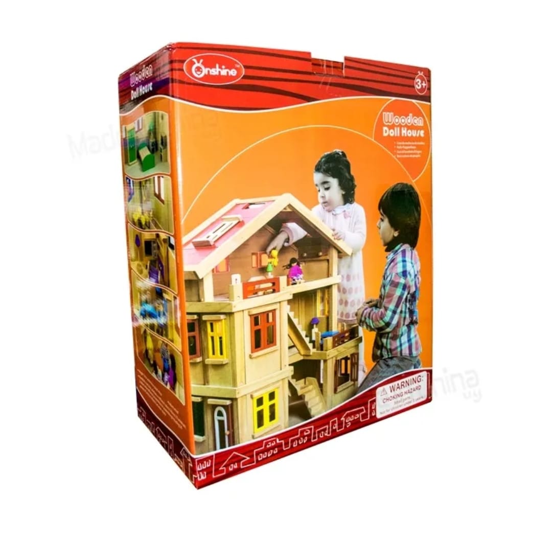 Casa De Muñecas En Madera Montessori 71cm