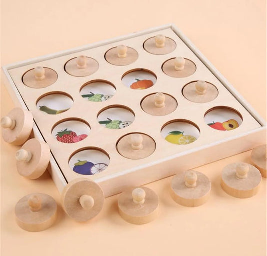 Juego De Memoria Didactico De Madera Montessori