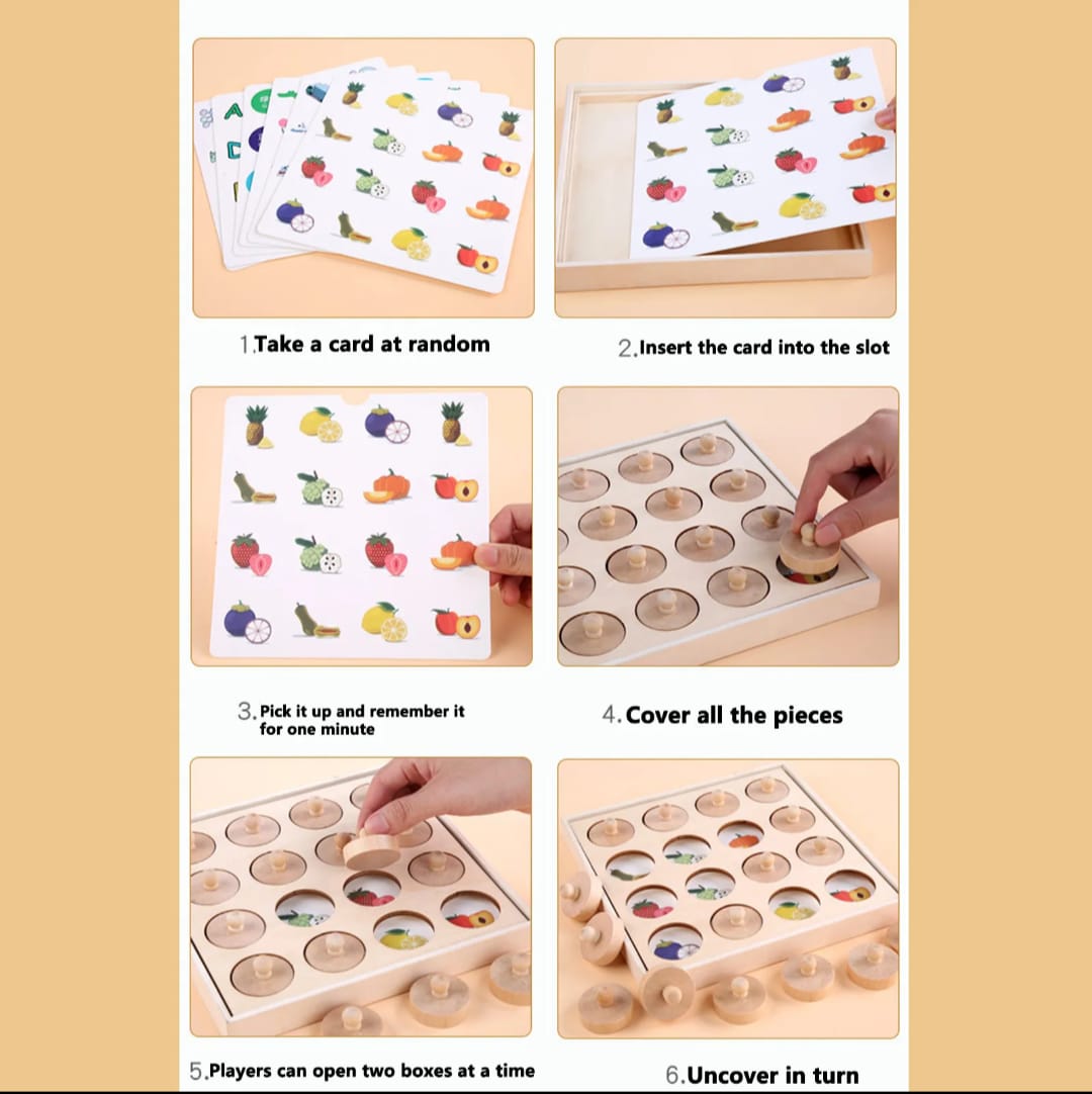 Juego De Memoria Didactico De Madera Montessori