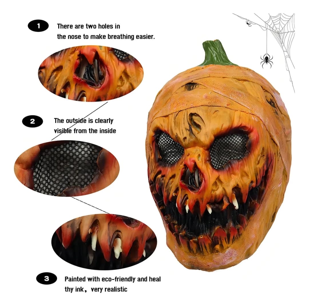 Mascara Calabaza Zombie En Latex Halloween