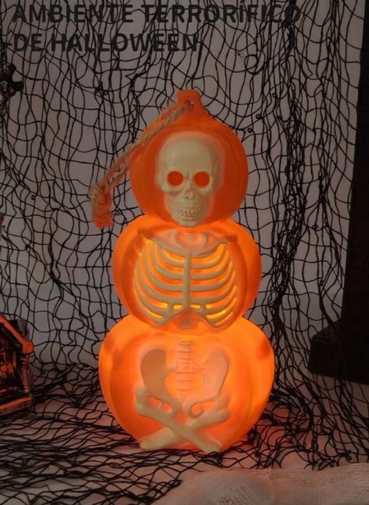 Veladora A Pila Calavera 11 Cm Halloween Pack X2