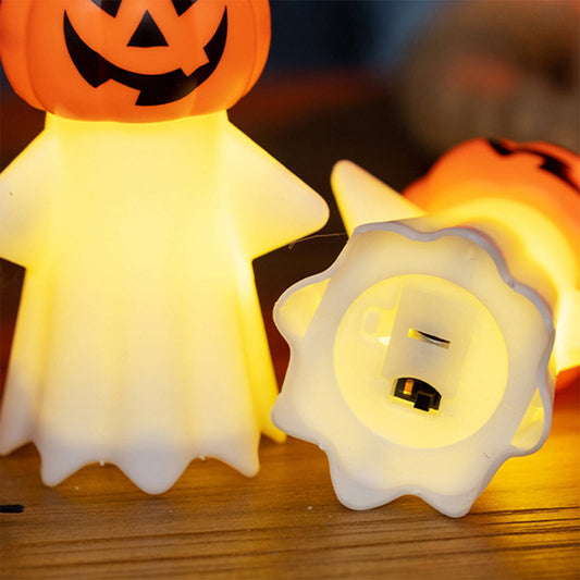 Lampara Calabaza Fantasma 11cm Deco Halloween