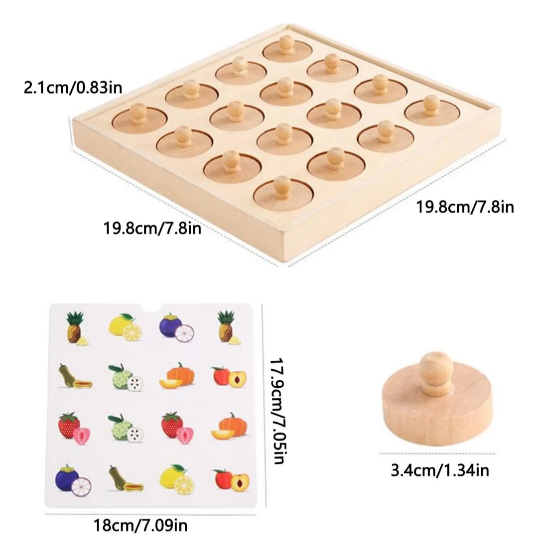 Juego De Memoria Didactico De Madera Montessori