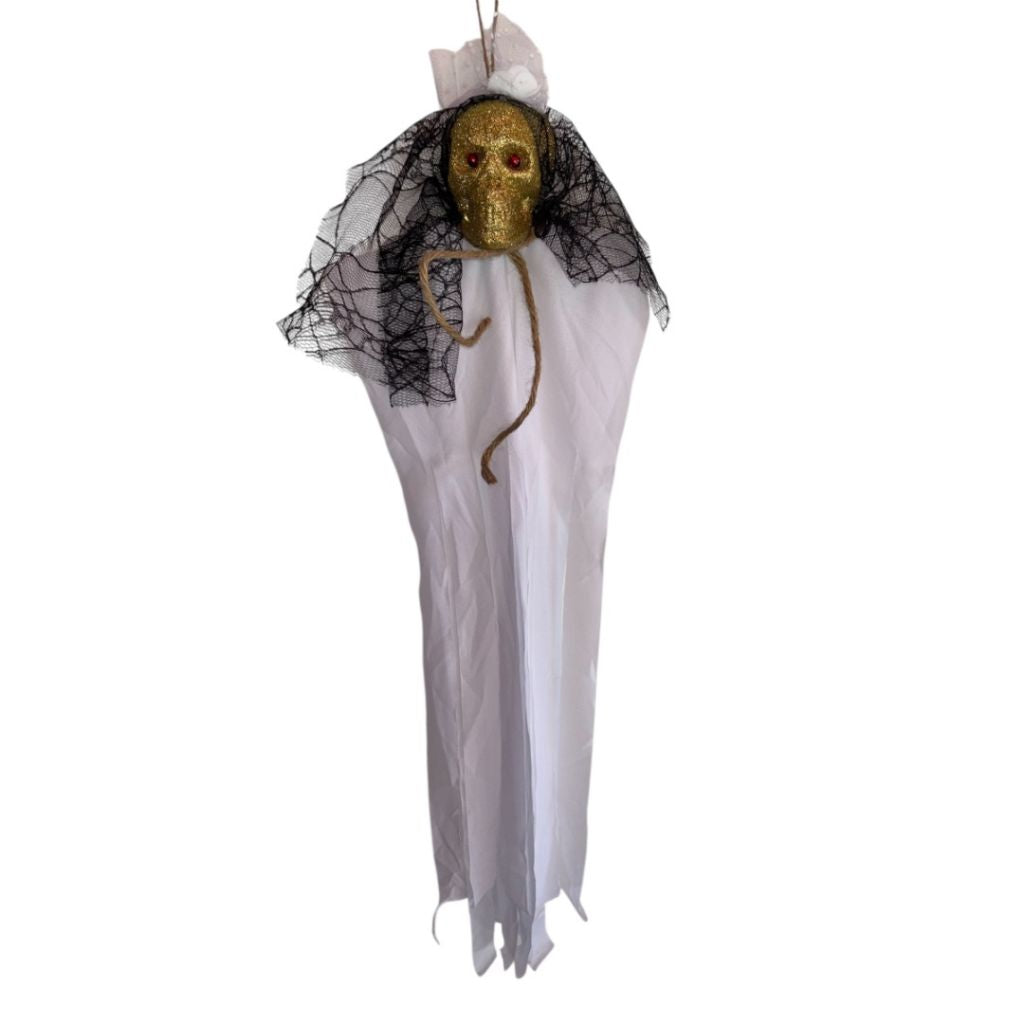 Decoración Halloween Calavera De Espuma Y Tela 25cm