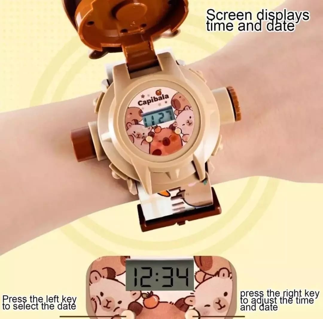 Reloj Proyector Capibara 24 Imágenes