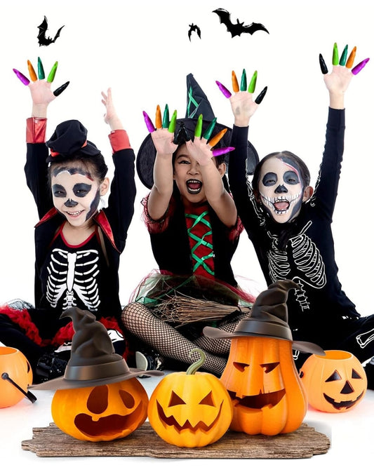 Uñas De Bruja Disfraz Halloween Pack X10 Accesorios