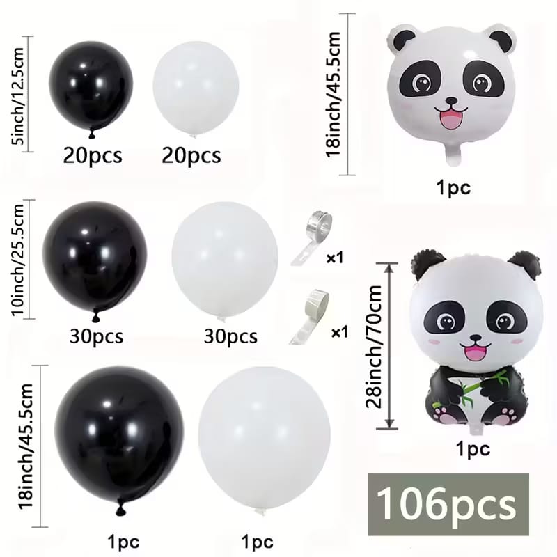 Pack De Globos De Oso Panda 99pcs Decoracion Cumple