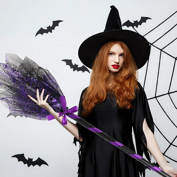 Escoba De Bruja 90cm Dos Colores Disfraz Halloween
