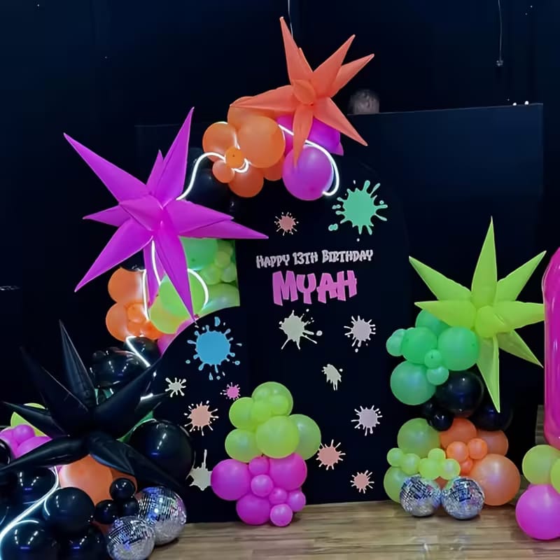 Estrella 3d Globo Multipunta Fluo Neon 41'