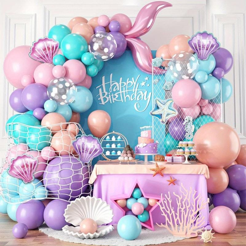 Pack De Globos De Sirena 99 Pcs Decoracion Cumple