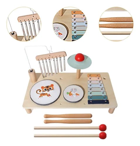 Mesa Musical En Madera Montessori Percusión 5 En 1