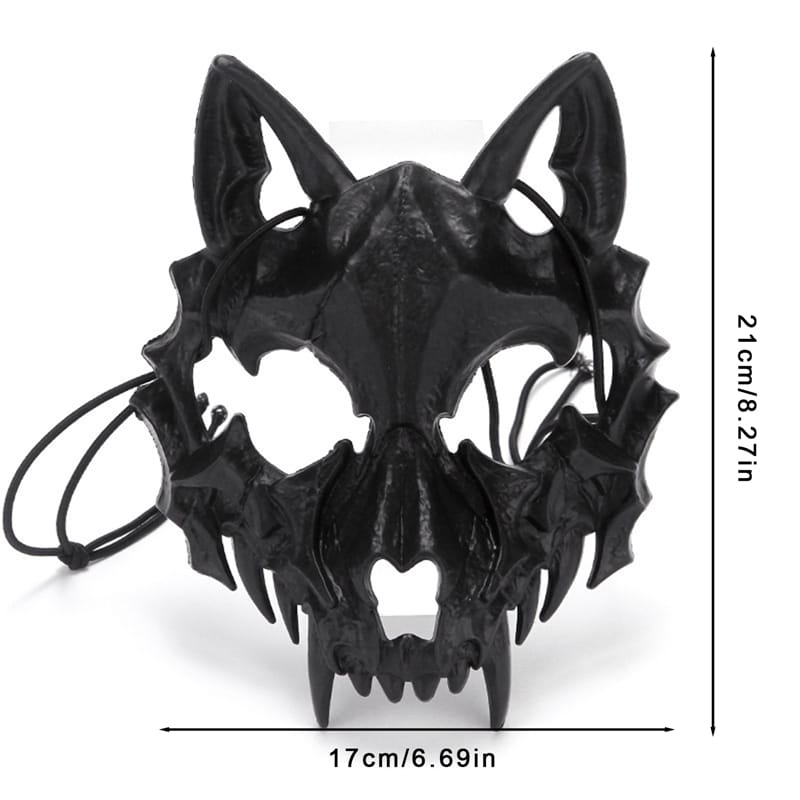 Mascara De Lobo Negro Plástico Duro Halloween