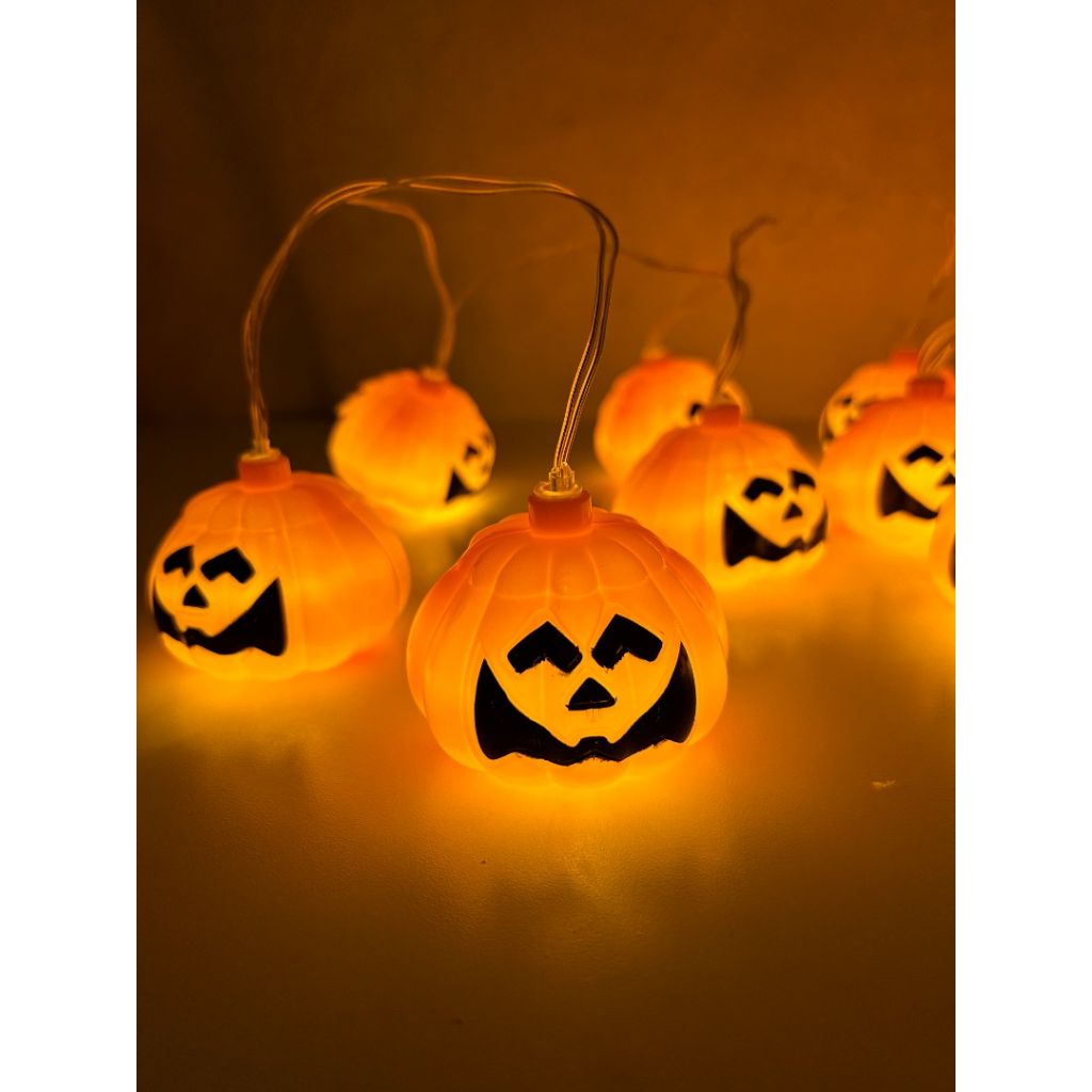 Guirnalda Guia De Luces De Calabaza 2mts Halloween