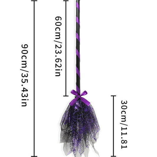 Escoba De Bruja 90cm Dos Colores Disfraz Halloween