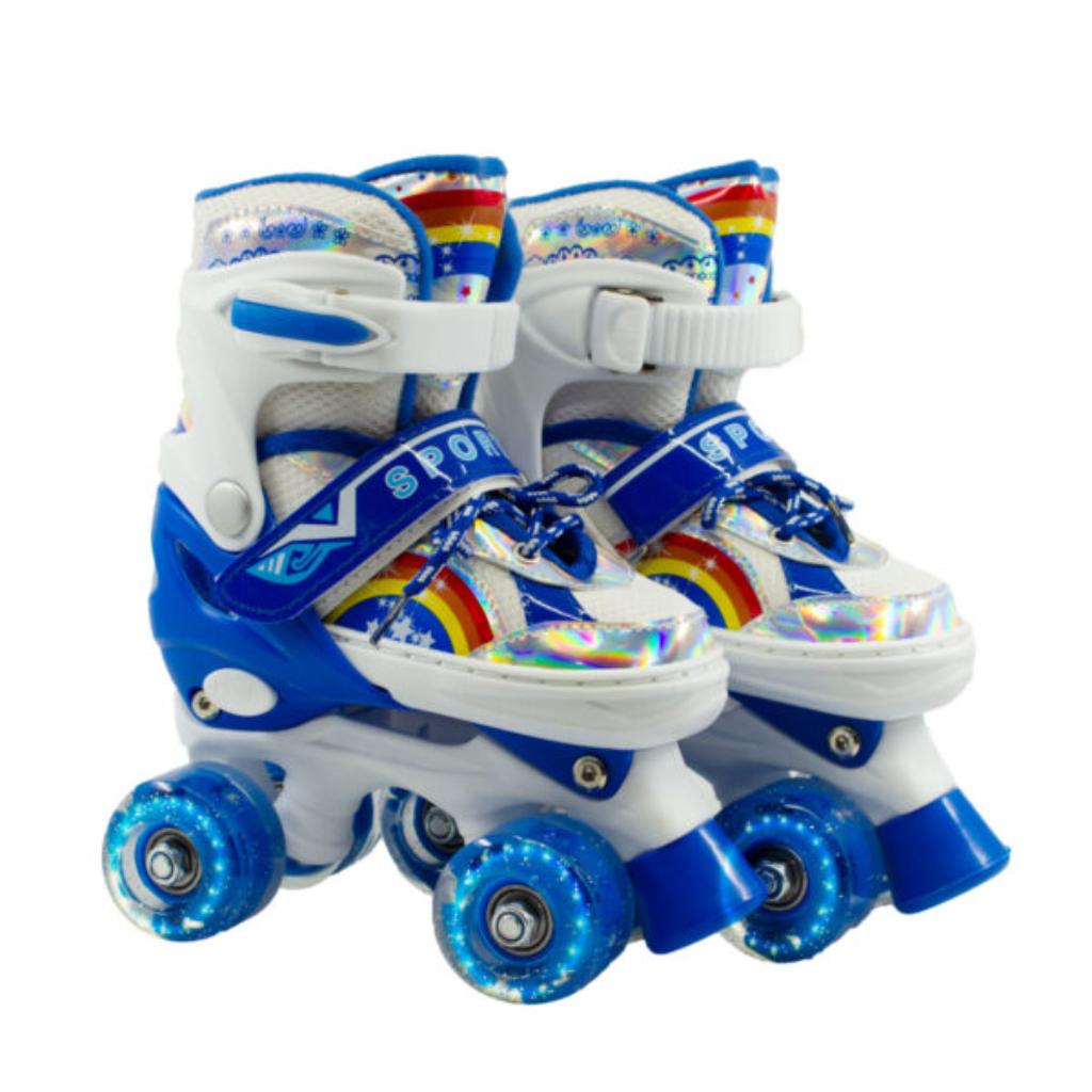Patines Infantiles Ajustable C/luz Diseño Arcoíris