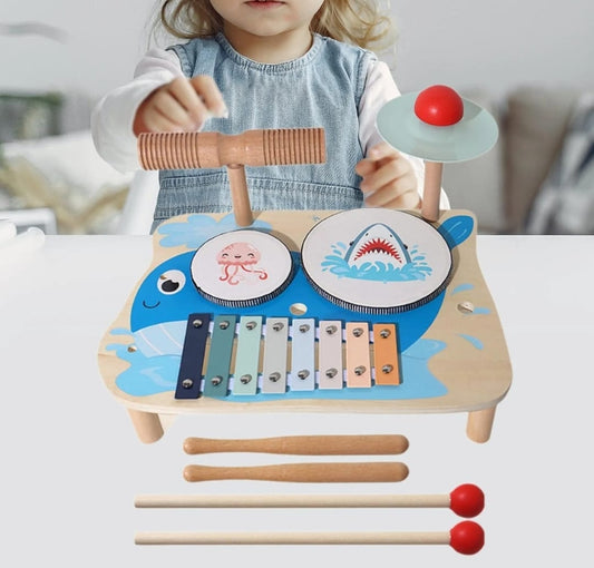 Mesa Musical En Madera Montessori Percusión 5 En 1