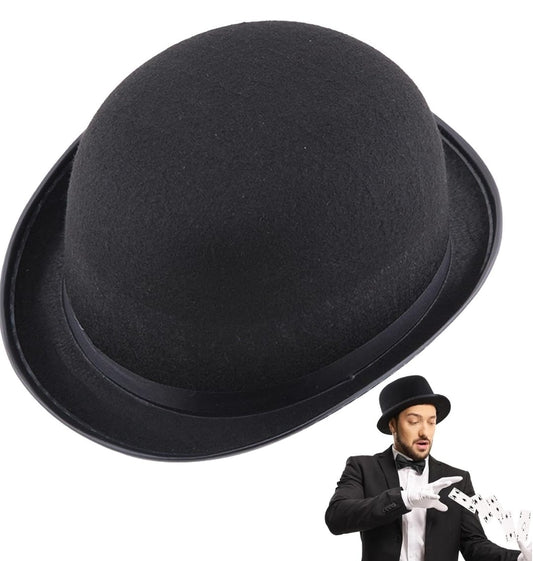 Gorro Sombrero Estilo Bombin Negro En Fieltro