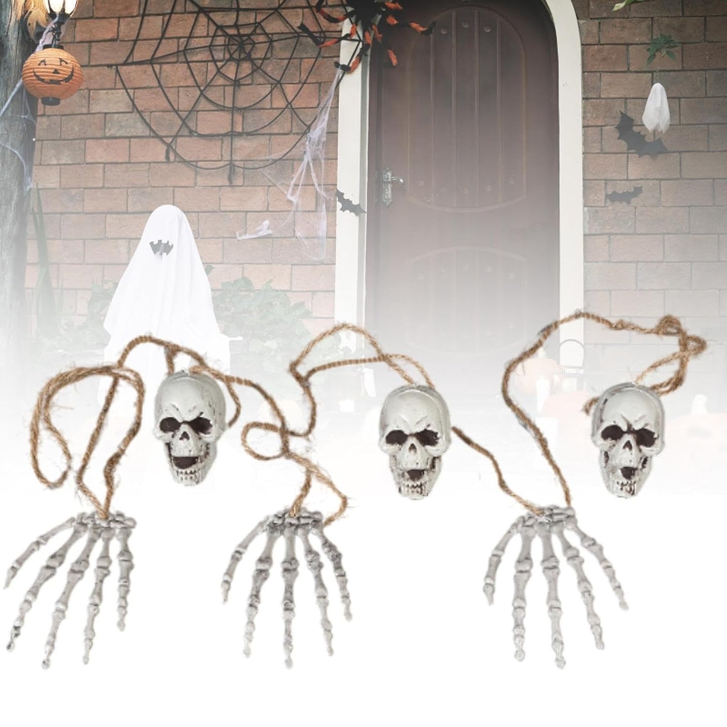 Deco Halloween Calaveras Y Manos De Esqueleto 150cm