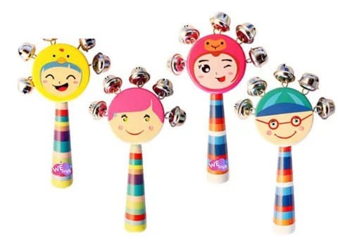 Sonajero Con Cascabeles En Madera 16cm