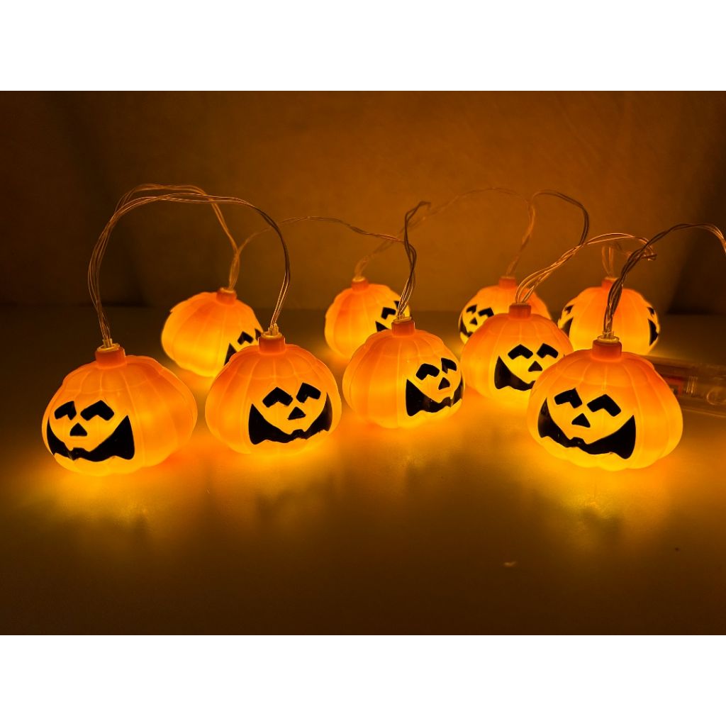 Guirnalda Guia De Luces De Calabaza 2mts Halloween