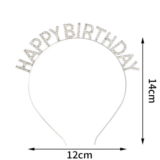 Tiara Vincha Happy Birthday 3 Colores Cotillon