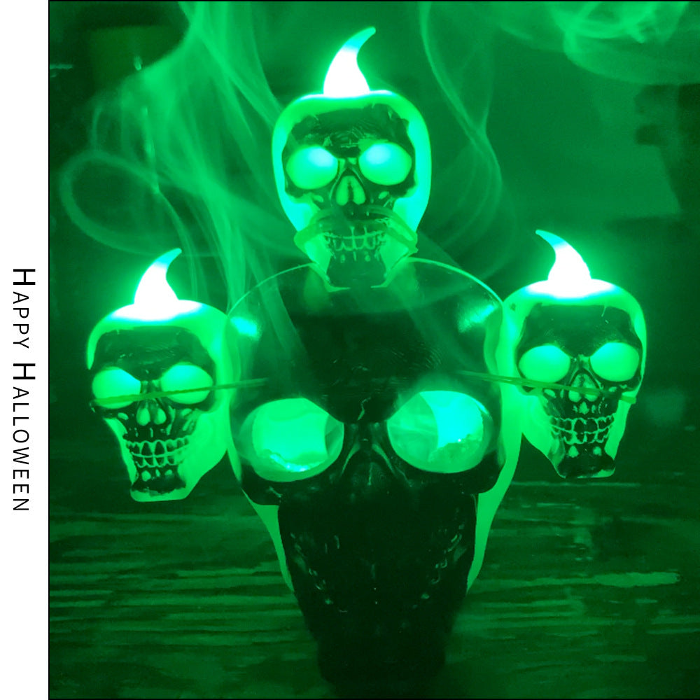 Lampara De Calavera Con Humo 14cm Deco Halloween