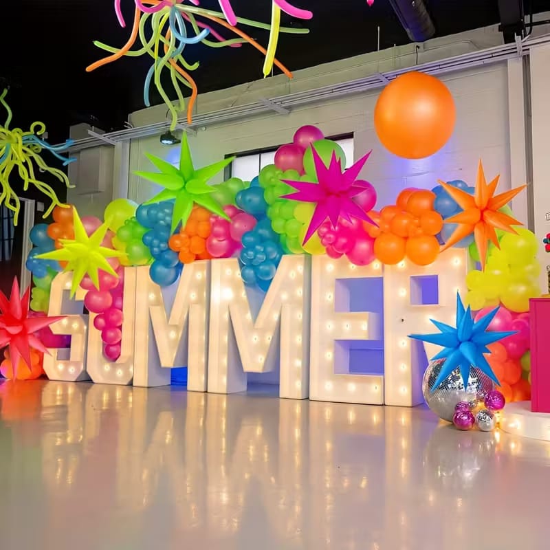 Estrella 3d Globo Multipunta Fluo Neon 41'