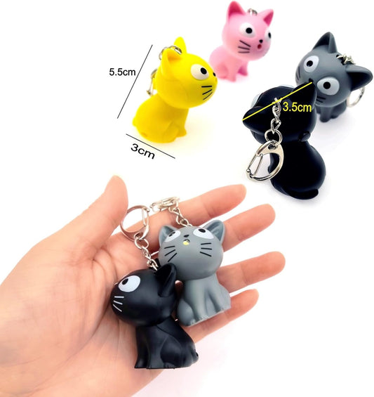Llavero Gato C Luz Pack X6 Varios Colores Souvenirs