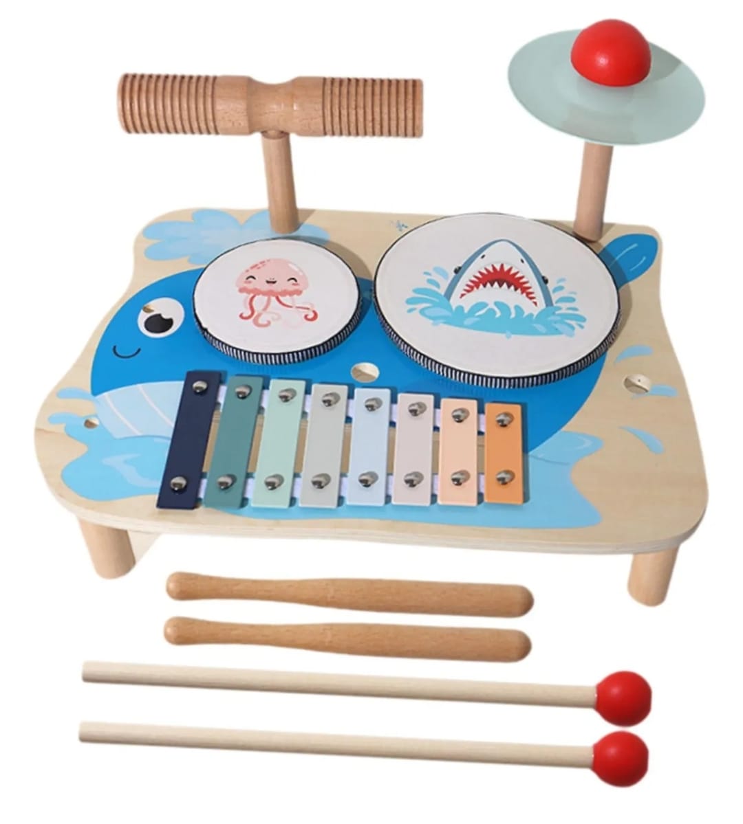Mesa Musical En Madera Montessori Percusión 5 En 1