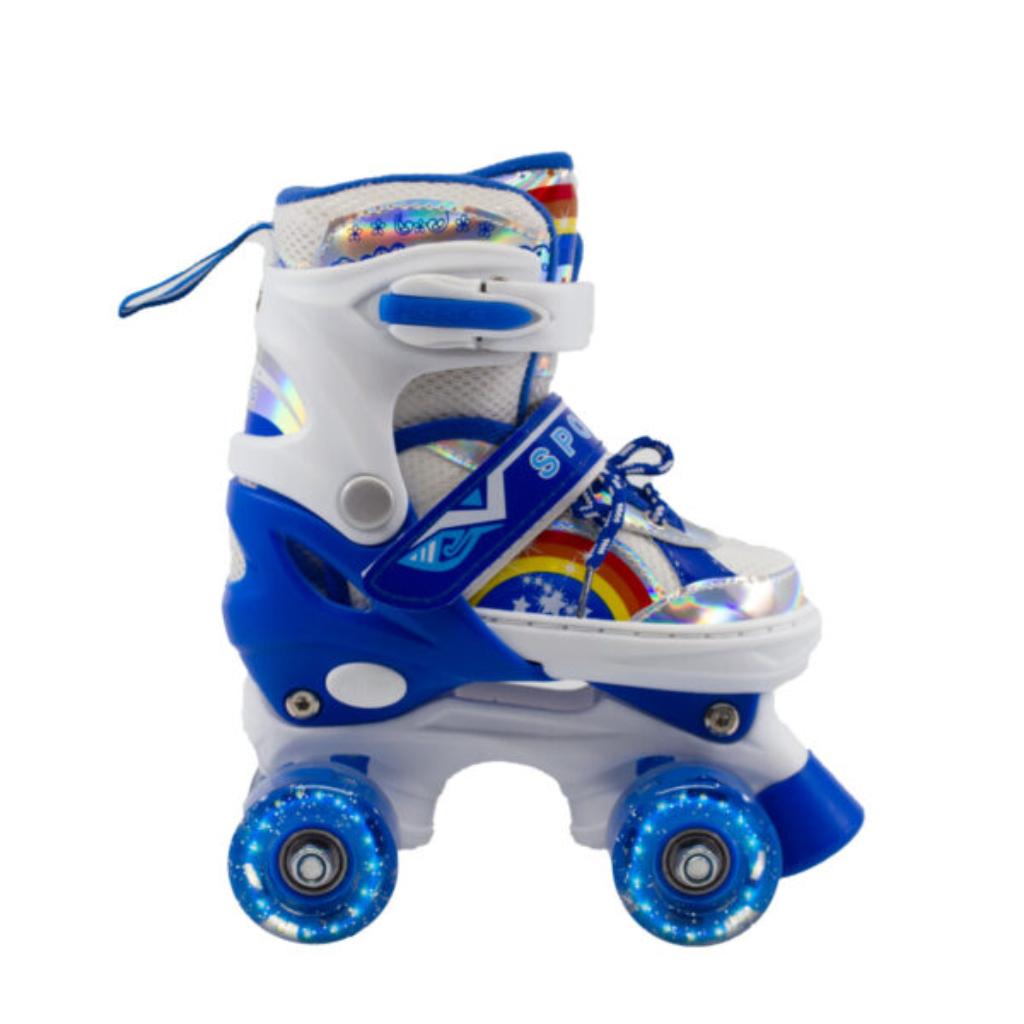 Patines Infantiles Ajustable C/luz Diseño Arcoíris