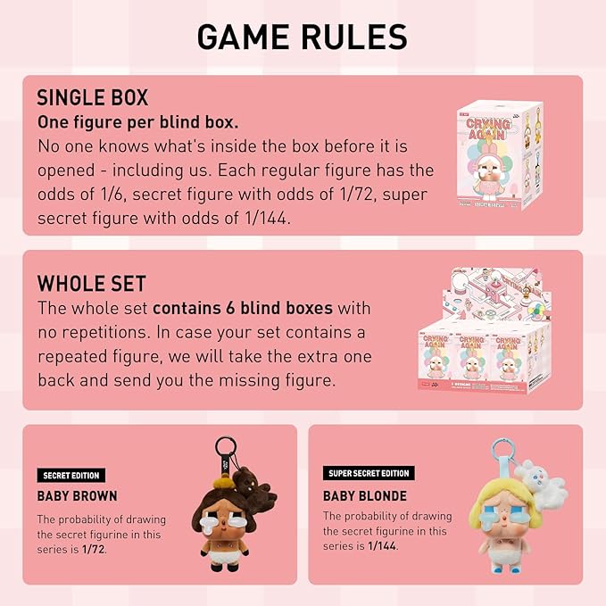 Muñeca de Peluche Llavero Felpa Coleccionable Crybaby Popmart Sorpresa