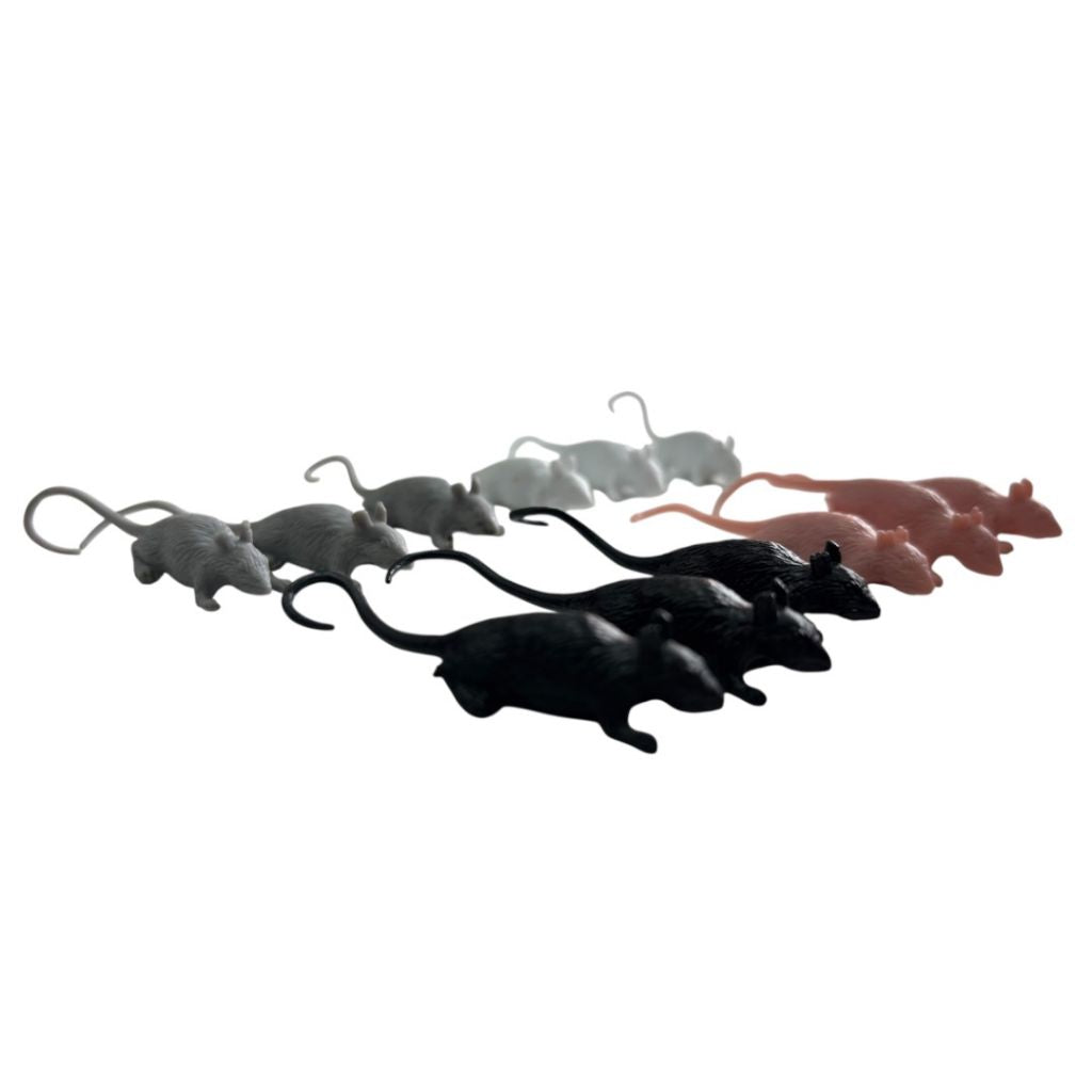 Mini Ratones De Plastico Pack X12 3cm