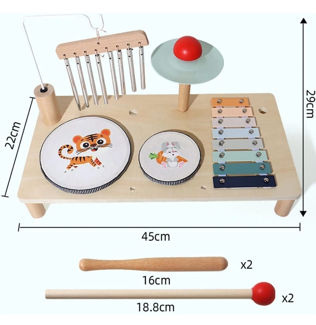 Mesa Musical En Madera Montessori Percusión 5 En 1