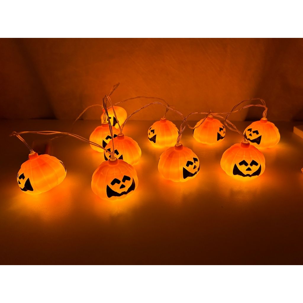 Guirnalda Guia De Luces De Calabaza 2mts Halloween