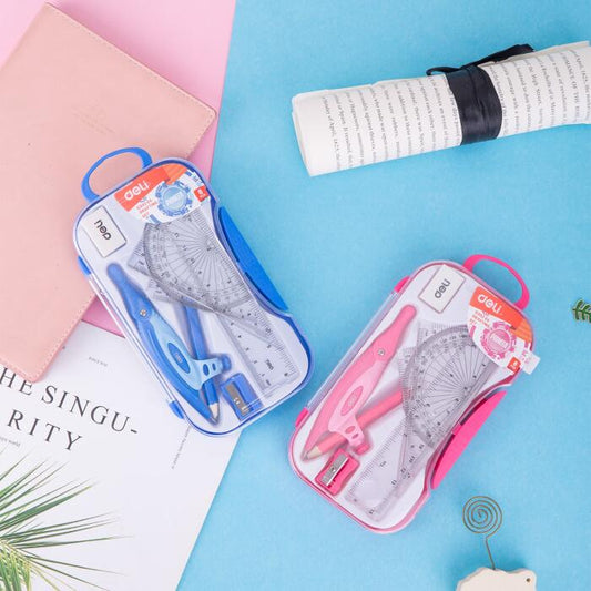 Juego De Geometría Escolar Deli Pionner 7 Pcs