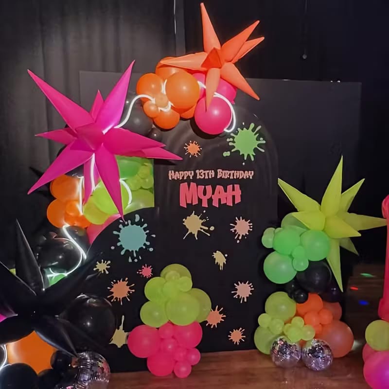 Estrella 3d Globo Multipunta Fluo Neon 41'