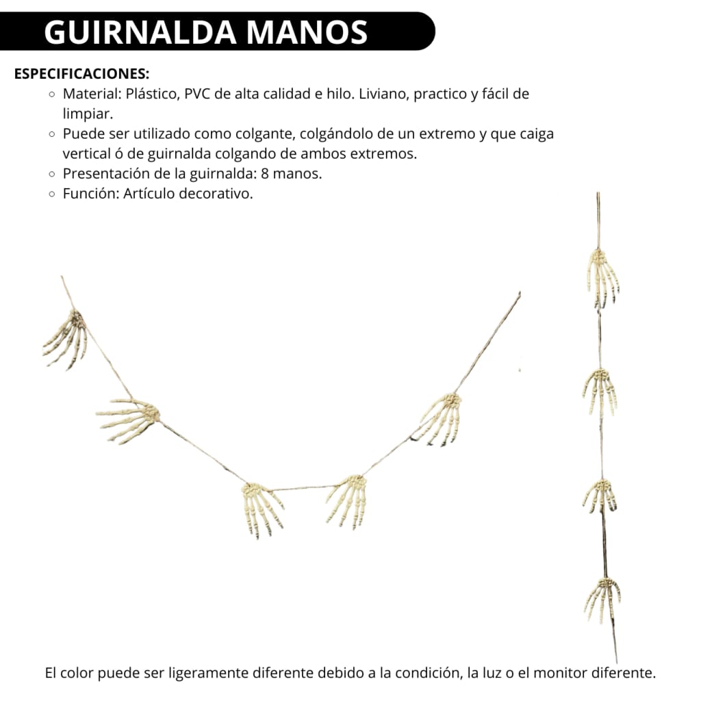 Guirnalda Manos De Calavera Decoracion De Halloween