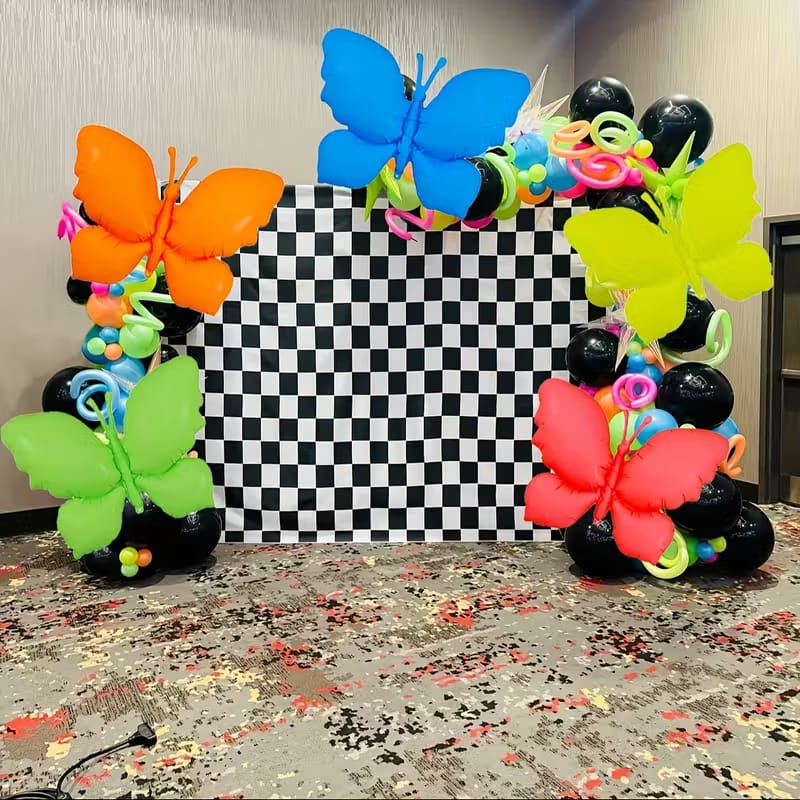 Globo De Mariposa Fluo Neon Pack X3 98x72