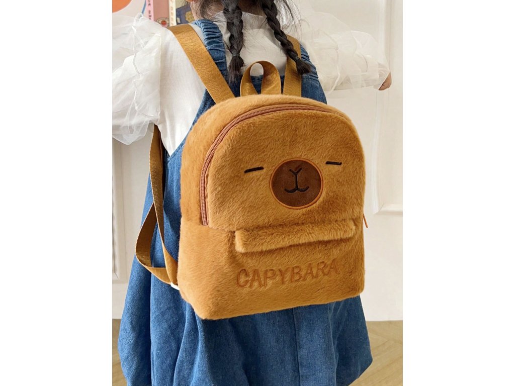 Mochila De Peluche Capibara 26 X 22 Cm