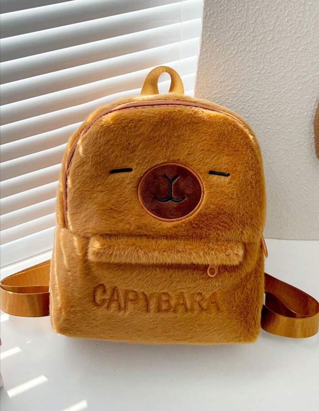 Mochila De Peluche Capibara 26 X 22 Cm