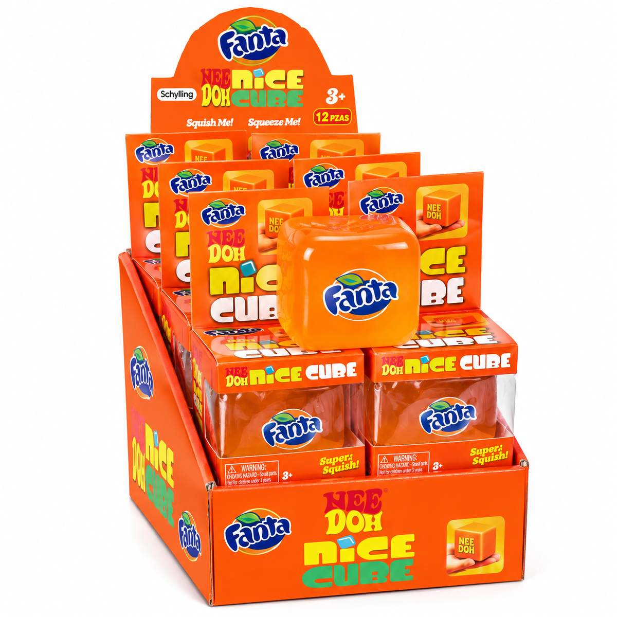 Juguete Antiestrés Cubo De Refrescos Fanta 5cm