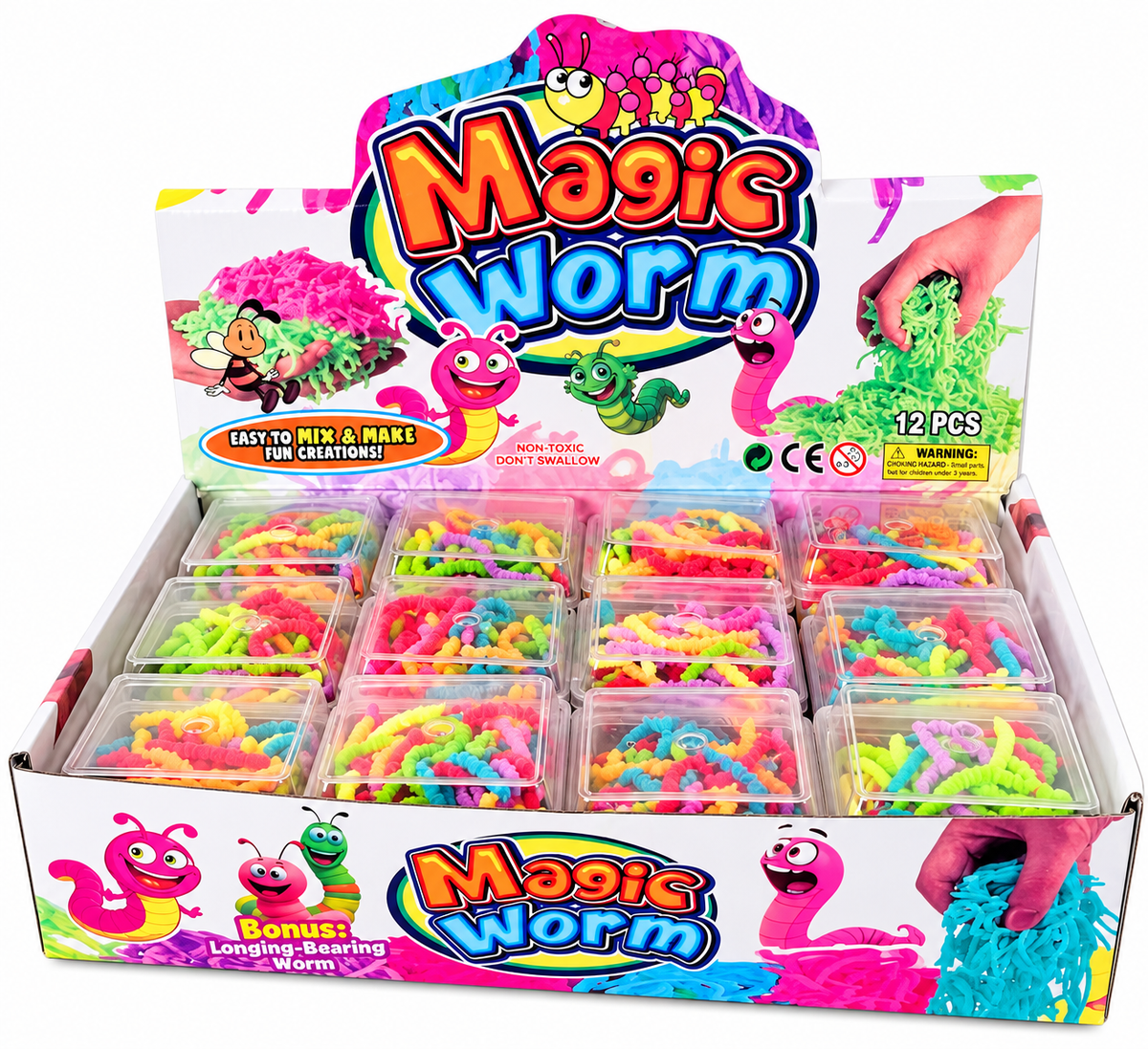 Magic Worm Juguete Antiestres Sensorial Gusanos magicos elasticos