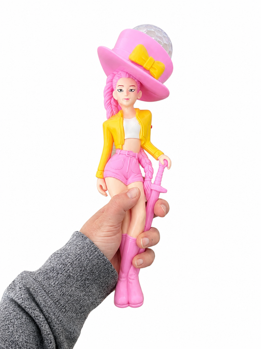 Muñeca Guerrera Kpop Varita Mágica Con Luz Y Sonido