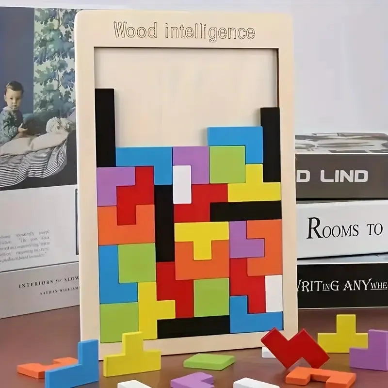 Tetris Puzzle En Madera 40 Pcs Montessori